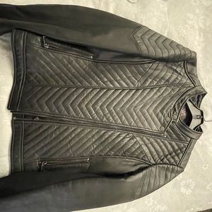 Black buttery leather jacket.  Fabulous fit.